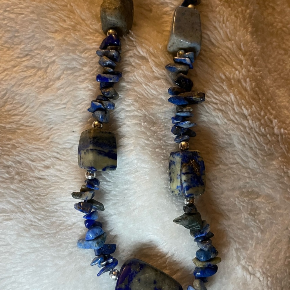 Lapis Chip and Bead Necklace - Blue Stone Jewelry
